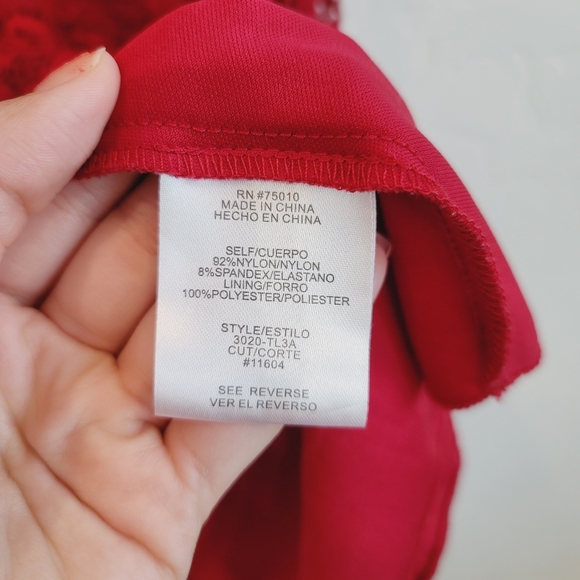 💕 City Triangles Sleeveless Red Lace Overlay Dress Women's Plus Size XXL - Picture 6 of 11